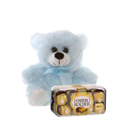 Blue Teddy with Ferrero Rocher 16