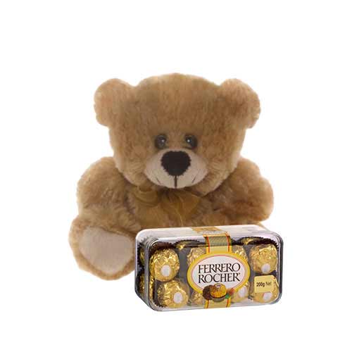 Brown Teddy with Ferrero Rocher 16