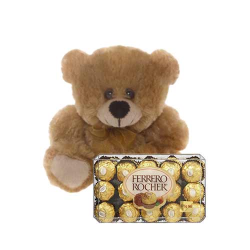 Brown Teddy with Ferrero Rocher 30