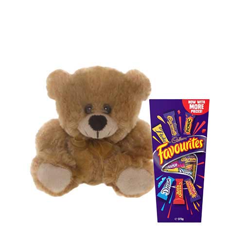 Brown Teddy with Cadbury Favourites