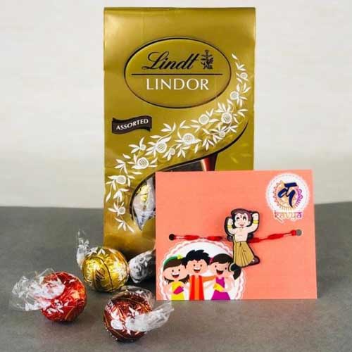 Kids Rakhi with Lindt chocolates 