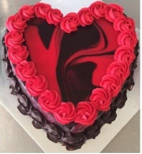Heart shape Red Marble cake
